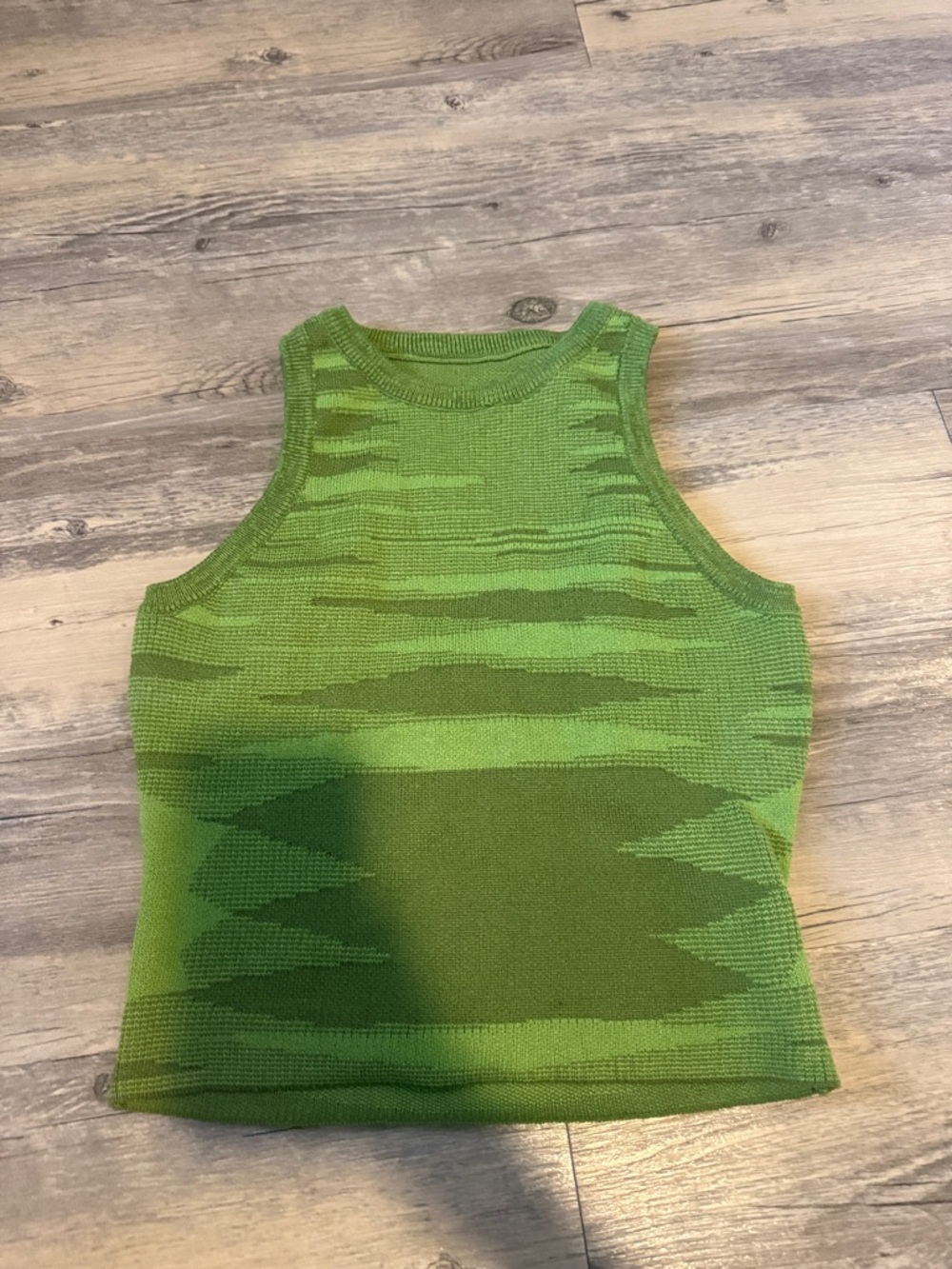 Amazon Green Knit Patterned Tank Top